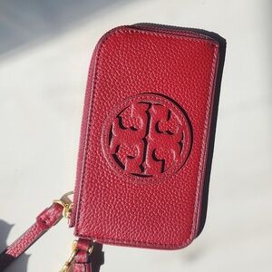 Tory Burch Red Wristlet Wallet Coin Purse
